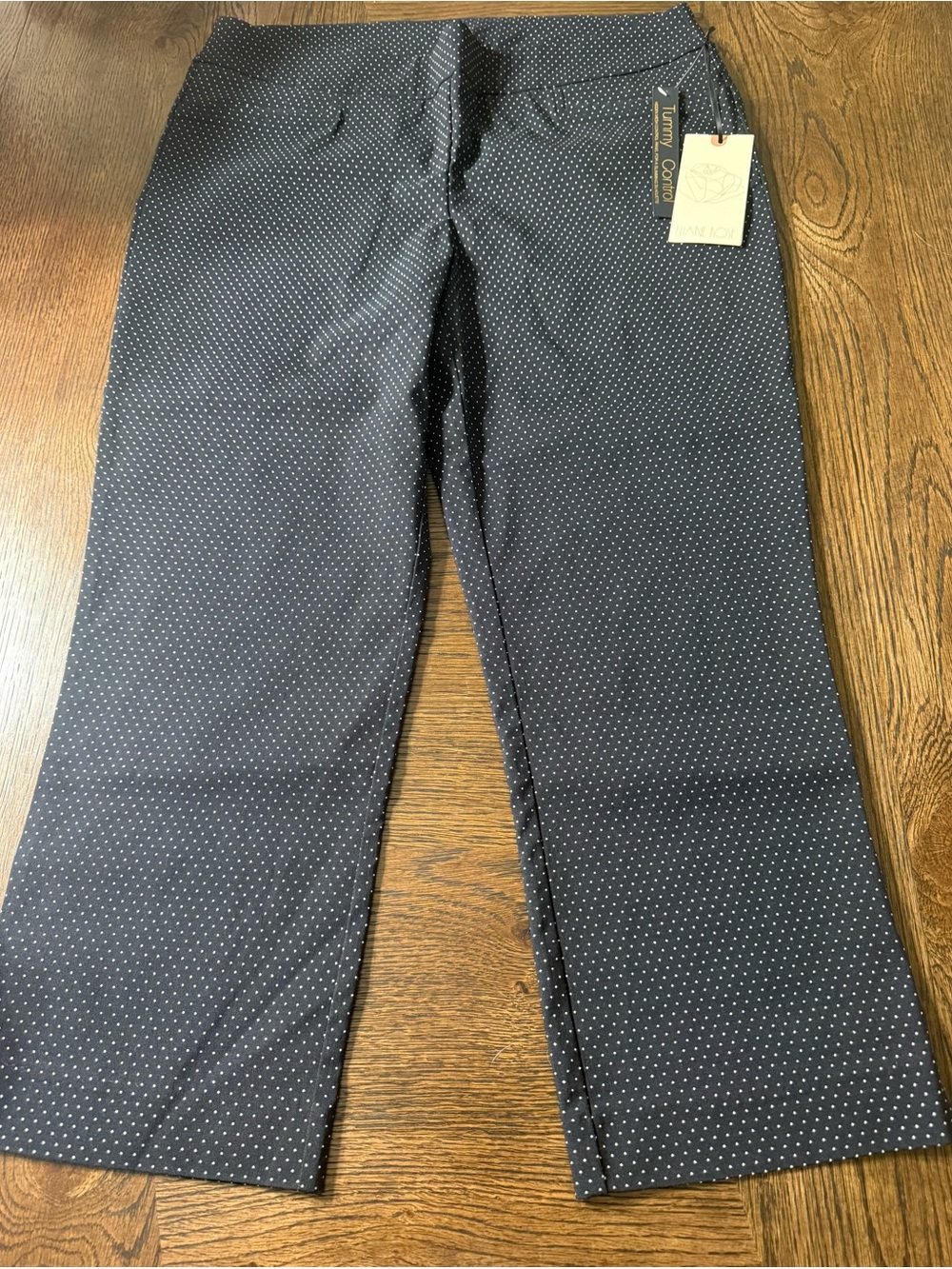 New Eliane Rose black Micro-Polka Dot Dress Pants women large